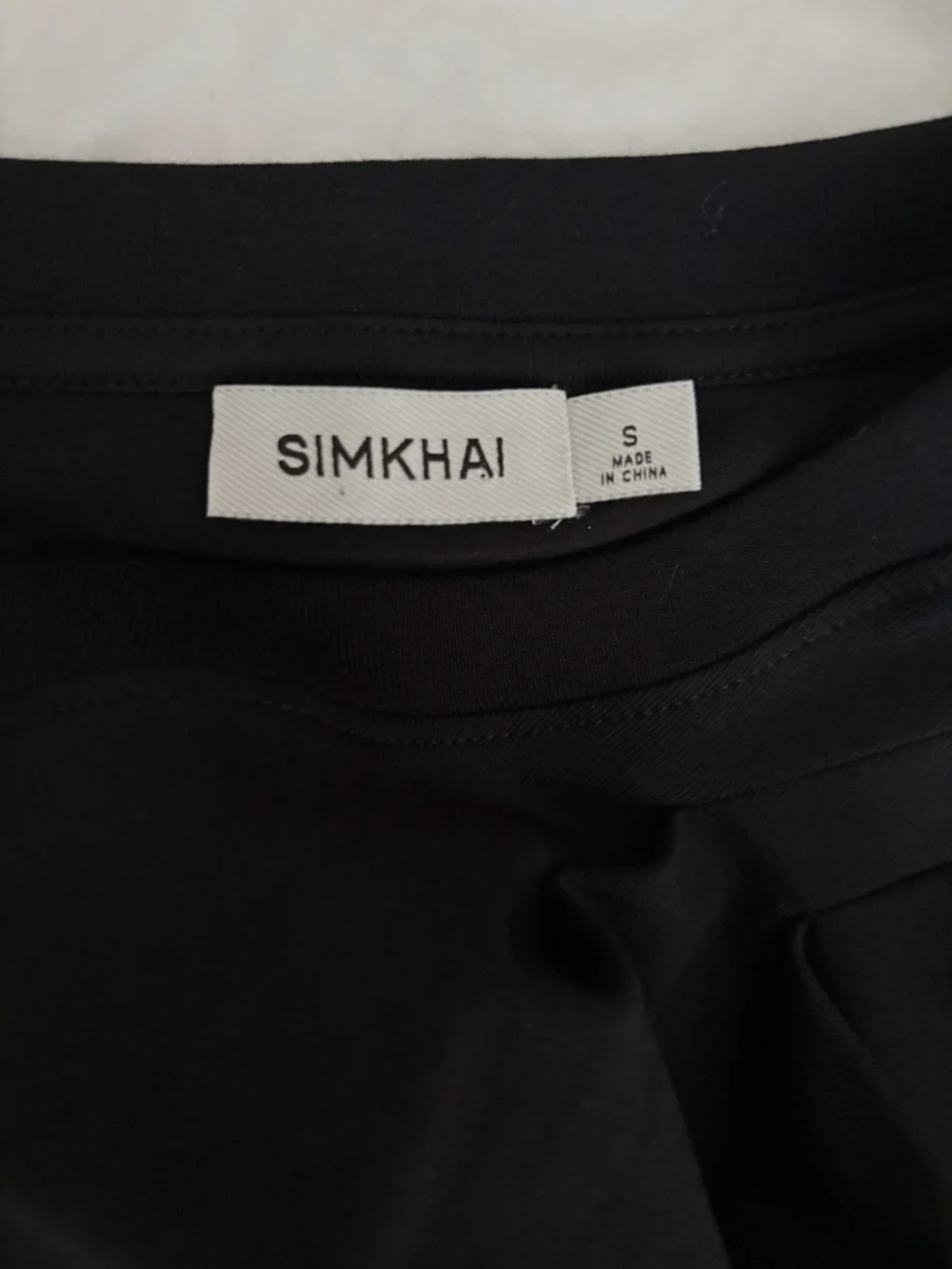 SIMKHAI Zeus Black Draped T-Shirt Dress Small Designer Minimalist - Picture 6 of 6